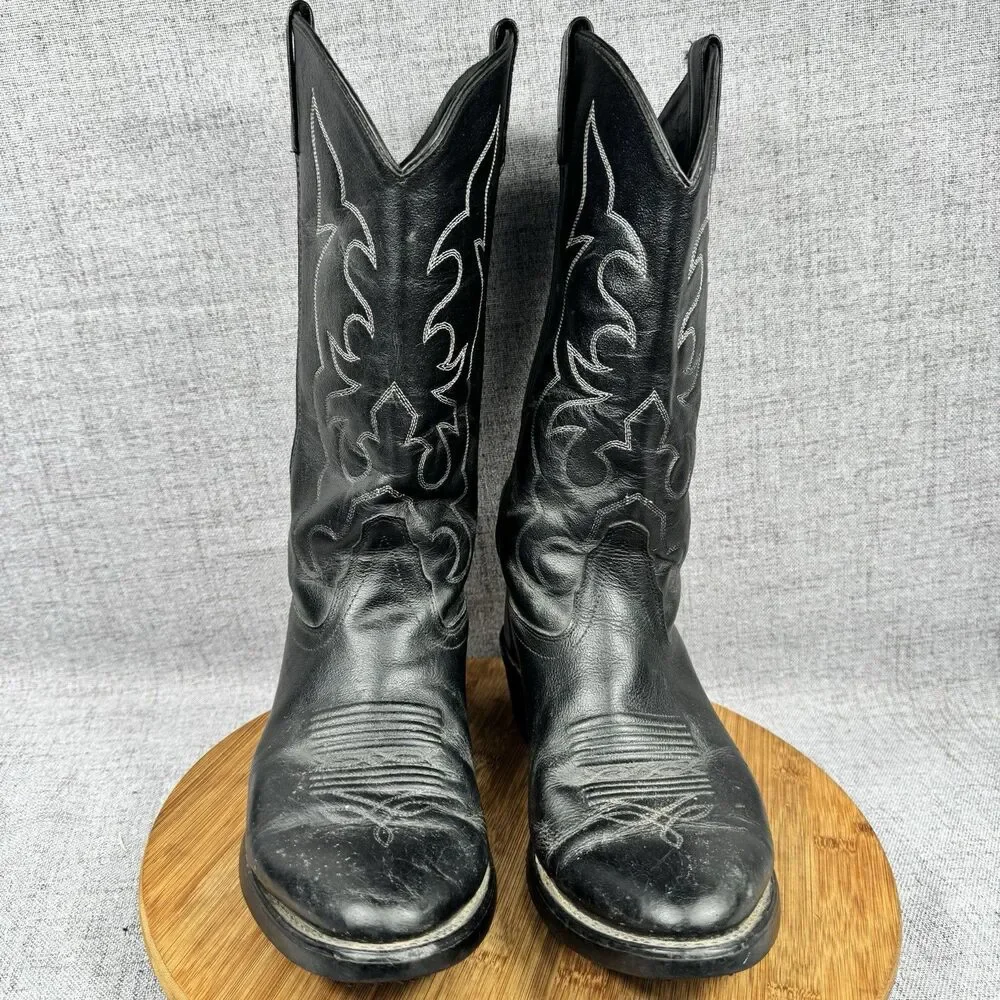 Old West Western Boots Men's Size 8.5 EE Cowboy Leather